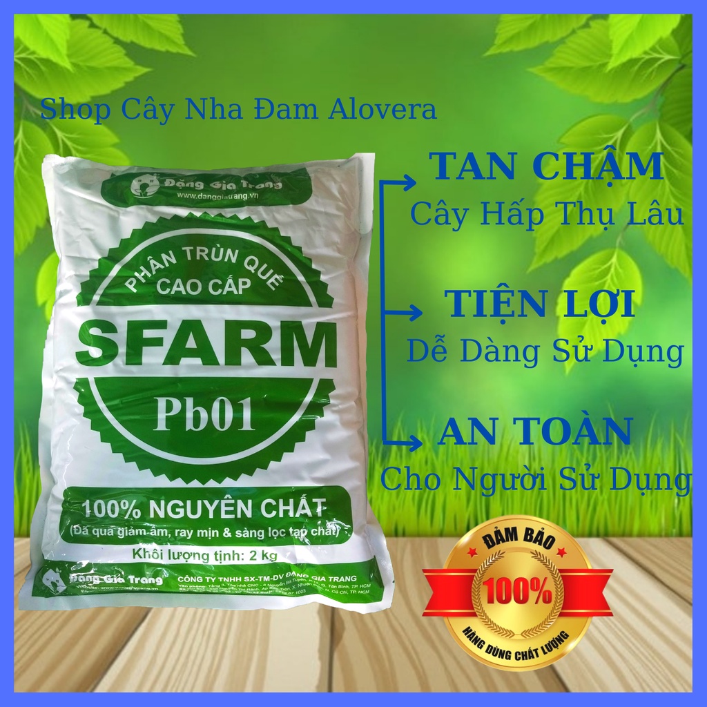 Phân Trùn Quế Hữu Cơ SFARM Nguyên Chất (Gói 2kg)
