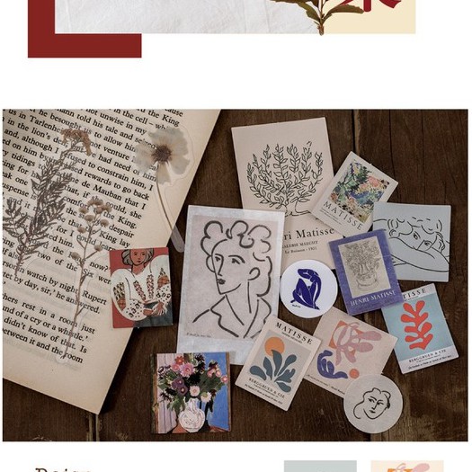 Set 15 nhãn dán S37 sticker vintage phong cách cổ điển trang trí sổ Bullet Jourrnal điện thoại Taro Stationery
