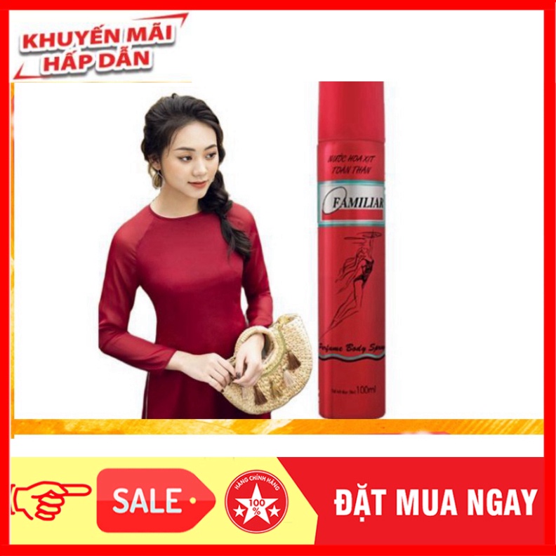 Nước Hoa Toàn Thân Nữ Giữ Hương thơm Lâu Familiar 100ml