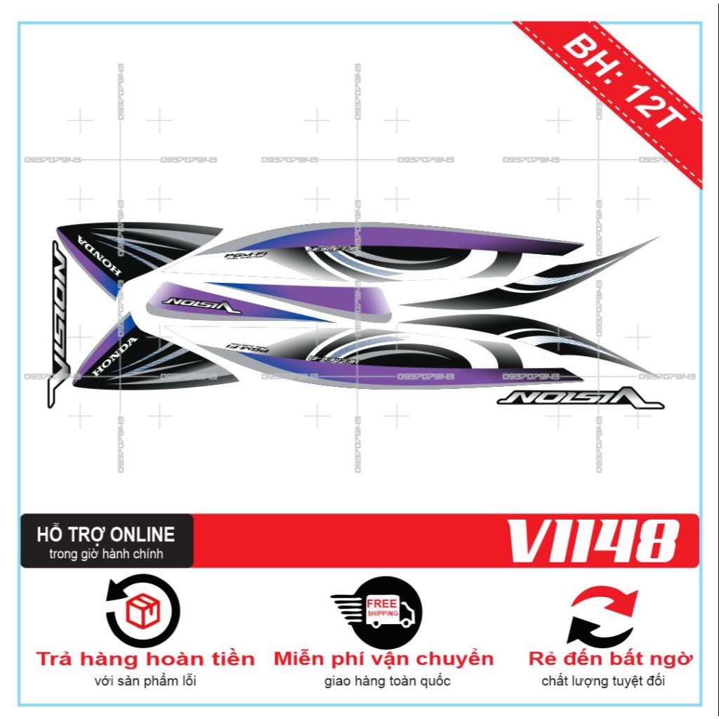 TEM RỜI XE VISION 2012 THÁI -- SHIN DECAL 2