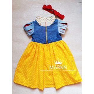 Đầm bạch tuyết size 3t kèm băng đô đỏ