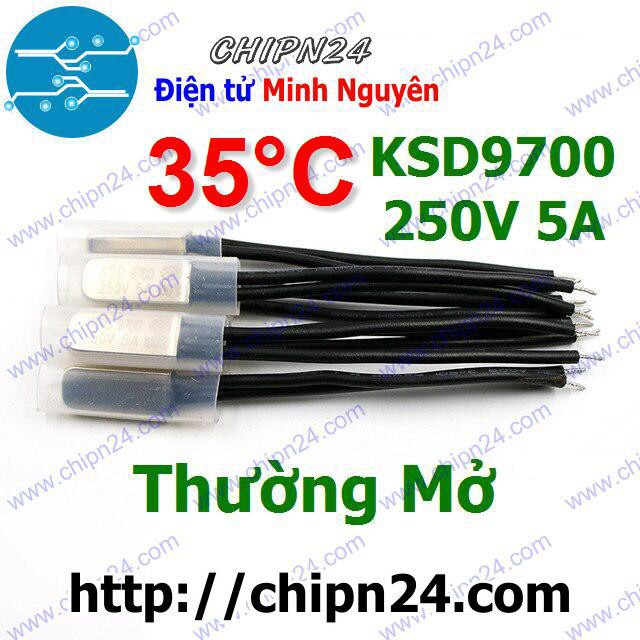 [1 CÁI] Cầu Chì Nhiệt KSD9700 Thường Mở 35 Độ 5A 250VAC