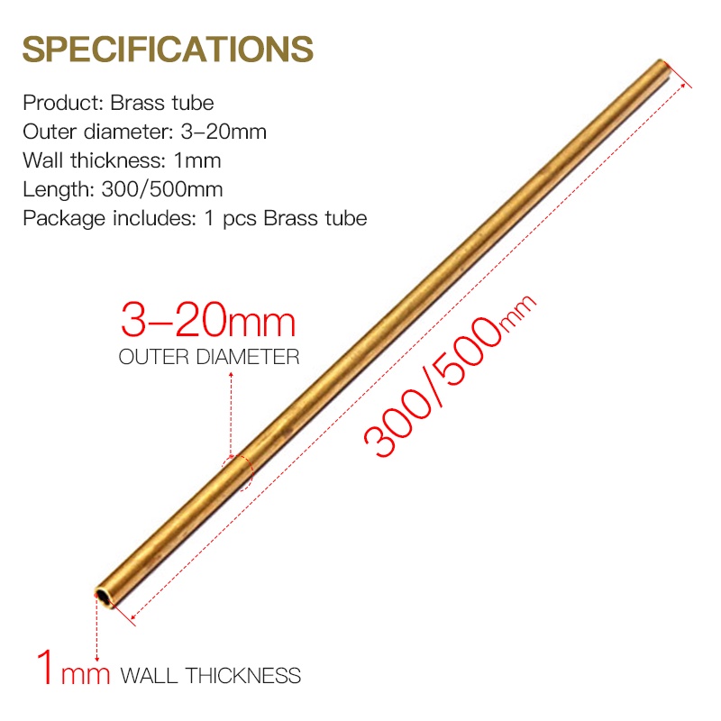 Ống Đồng Thau Thẳng Dài 1mm 300mm 500mm 3 4 5 6 7 8 9 10 11 12 13 14 15 16mm Chất Lượng Cao