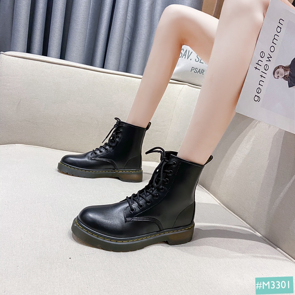 Giày Boot Cổ Cao Cặp Đôi Nam Nữ MINSU M3301 Phong Cách Chiến Binh Cao Cổ Street Style Đi Chơi Cực Ngầu