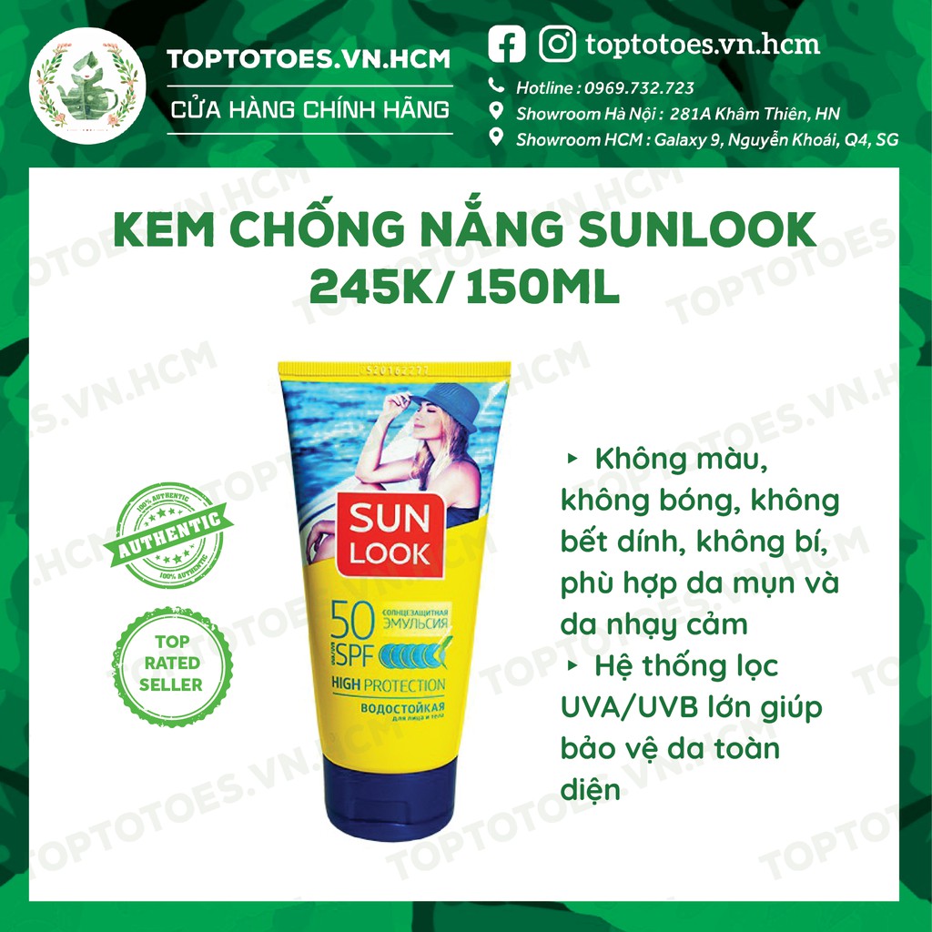 Kem chống nắng Sunlook SPF50 chống nước, chống nắng phổ rộng cho mặt và cơ thể