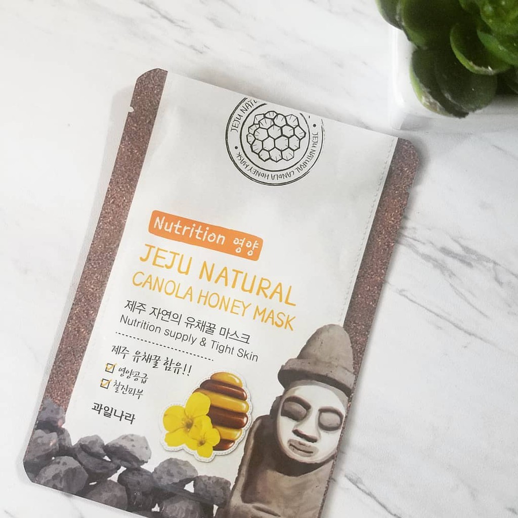 Mặt nạ đắp mặt tinh chất Mật ong Welcos Jeju Natural Canola honey Mask Hàn Quốc Bộ 10 miếng chính hãng