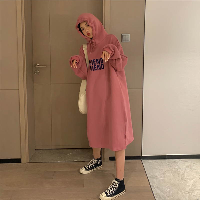 Đầm Sweater Dáng Rộng Dài Tay In Họa Tiết Độc Đáo Duyên Dáng Sành Điệu Cho Nữ