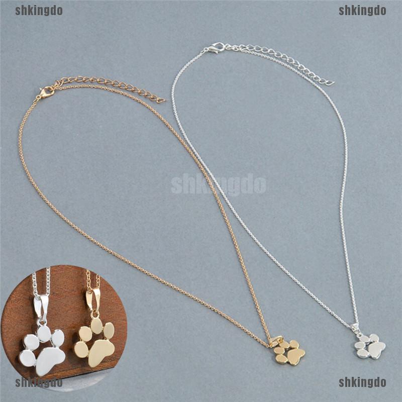 Dây chuyền có mặt hình dấu chân chó mèo dễ thương cho nữ