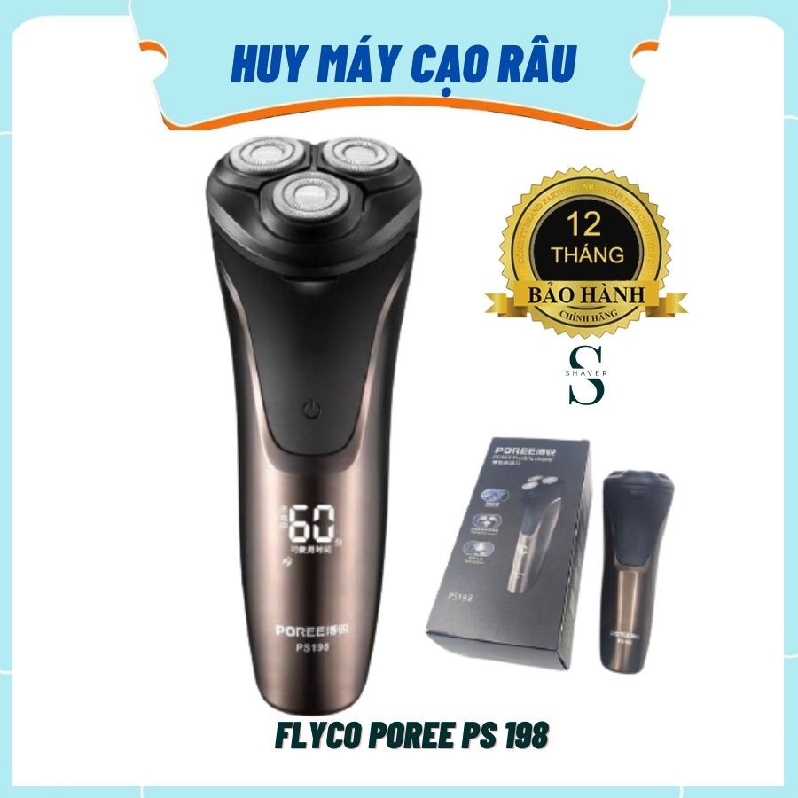 Máy cạo râu thông minh chống nước FLYCO POREE PS196, PS197, PS198  ( chính hãng phân phối, bảo hành 24 tháng)