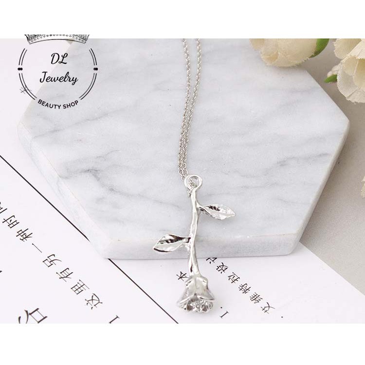 Vòng Cổ Hoa Hồng DL.Jewelry,Dây Chuyền Hoa Hồng Phong Cách Hàn Quốc