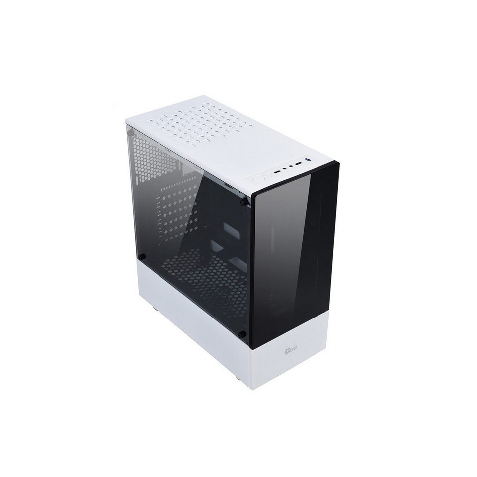 Vỏ Case Gaming Xtech F1 đen và F2 trắng - 2 mặt kính cường lực trong