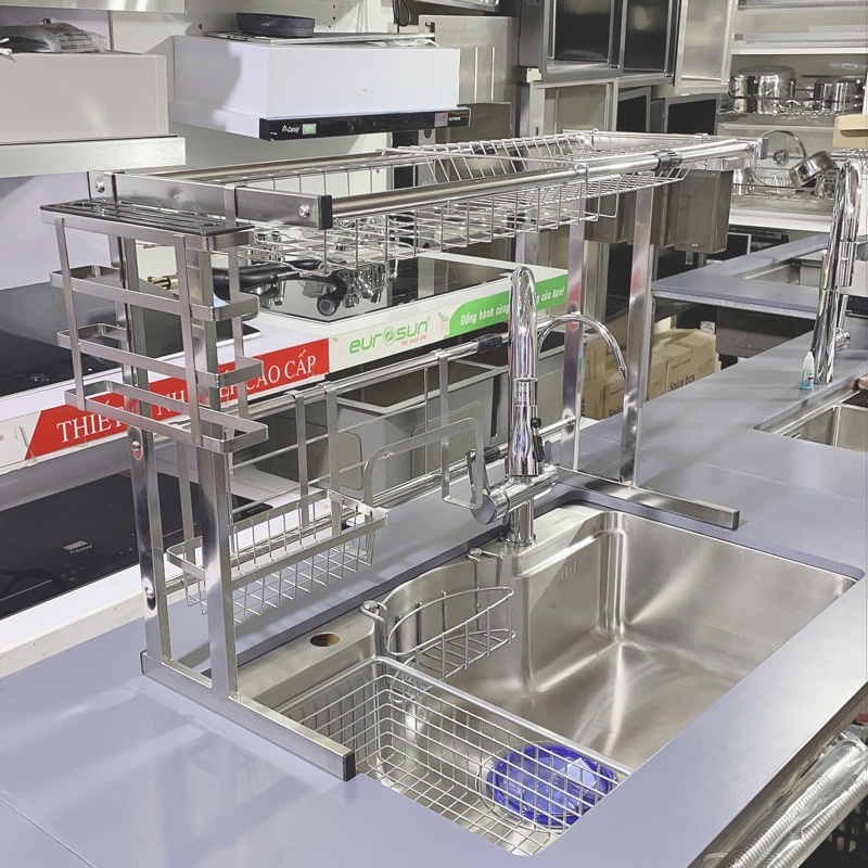 KỆ Chén Bát Đa Năng -Kệ Bát Thông Minh Co DÃn Kích Cỡ 57-94cm INOX 304 Không han rỉ
