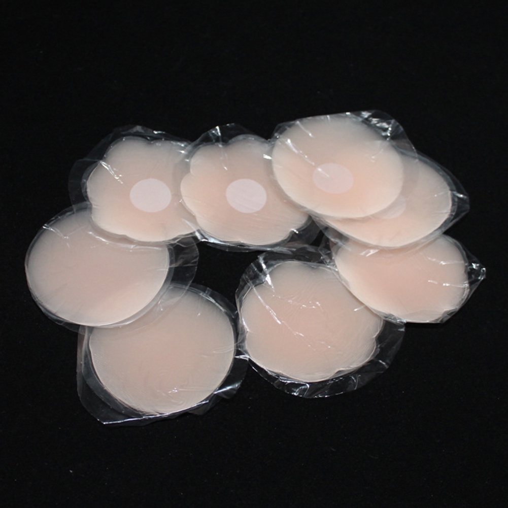 Set 2 Miếng Đệm Ngực Silicone Vô Hình Tái Sử Dụng Được Hình Tròn / Hoa / Trái Tim Cho Nữ