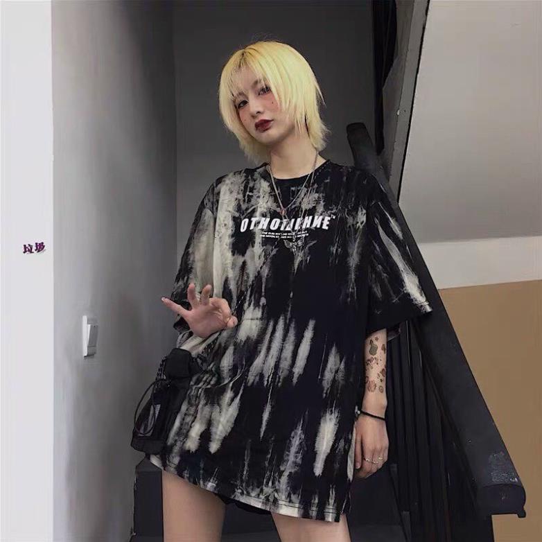 Áo thun unisex nam nữ form rộng loang màu đen trắng cực cool thích hợp làm áo lớp áo cặp áo nhóm 💯