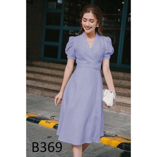 [MÃ SST12381 GIẢM 20K ĐƠN 0Đ] Đầm Xòe Đắp Chéo Duyên Dáng