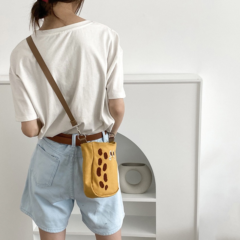 Túi Canvas Thêu Hình Đậu Phộng Đa Năng Tiện Dụng Cho Nữ