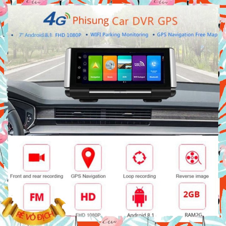 Camera hành trình đặt taplo ô tô 4G, wifi, 7 inch tích hợp cam lùi K7 - vo2_store | BigBuy360 - bigbuy360.vn