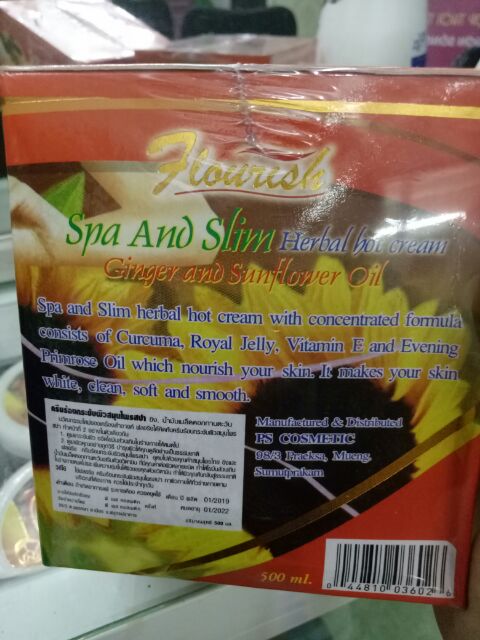 Kem tan mỡ bụng gừng ớt Flourish Thái Lan   Đánh tan mỡ mông – bụng – bắp chân & tay và làm săn chắc da.