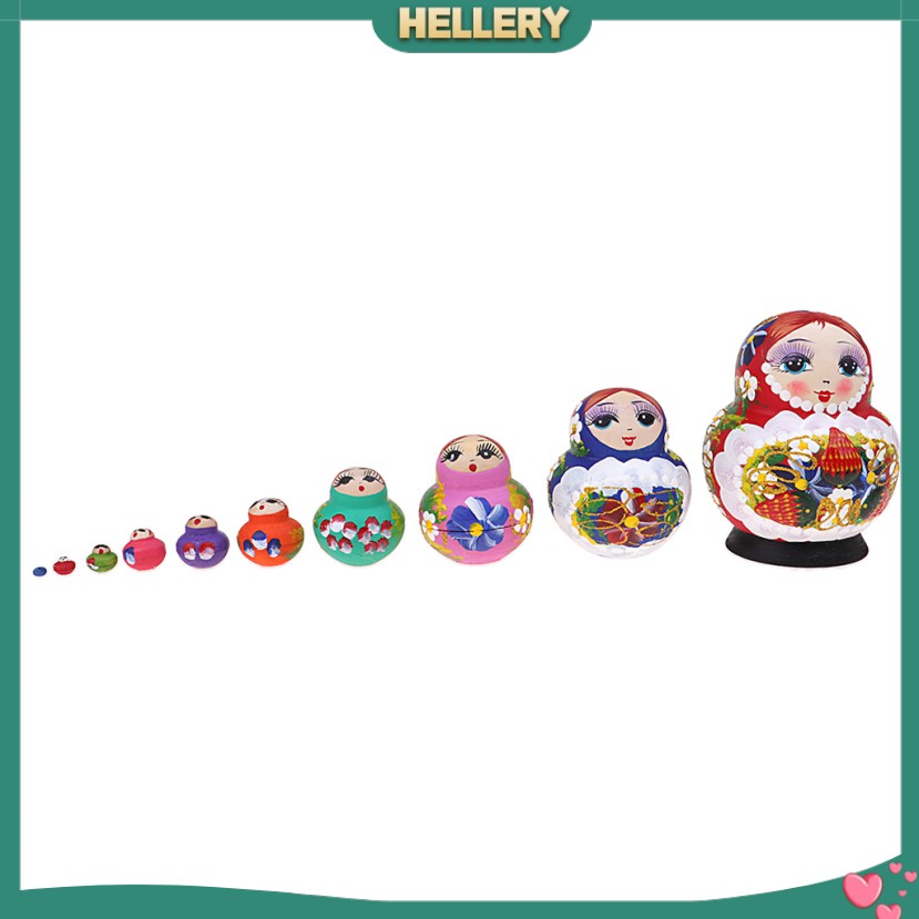 Set 10 búp bê Nga Matryoshka bằng gỗ