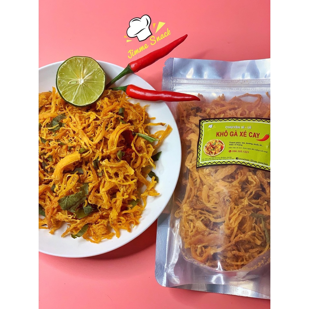 🥰🆘[ BEST SELLER ] KHÔ GÀ LÁ CHANH 3 size Jimme snack - món ngon nhâm nhi những ngày dịch