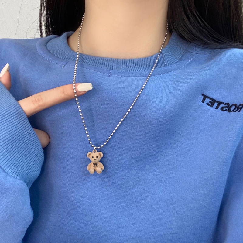 Dây chuyền trang trí mặt hình chú gấu phong cách hip hop Hàn Quốc cá tính dành cho nữ