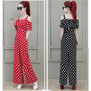 Jumpsuit họa tiết chấm bi mặc tôn dáng, form dáng chuẩn dễ mặc đi làm, dạo phố hoặc du lịch