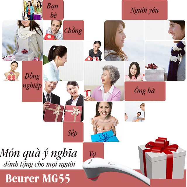 Máy massage hồng ngoại cầm tay Beurer MG55, mát xa xoa bóp bấm huyệt trị lệu cổ vai gáy bằng điện tiện lợi giá rẻ