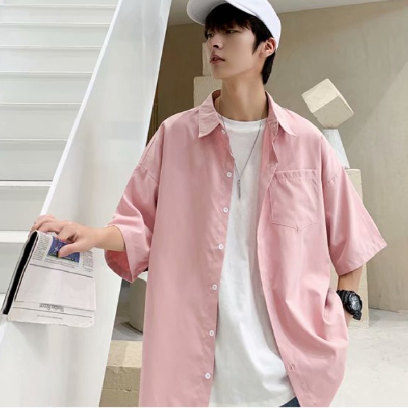 Áo Sơ Mi Nam Ngắn Tay Dáng Rộng áo sơ mi unisex Phong Cách Hàn Quốc áo sơ mi nữ Trẻ Trung sơ mi nữ form rộng thời trang áo sơ mi lụa nam