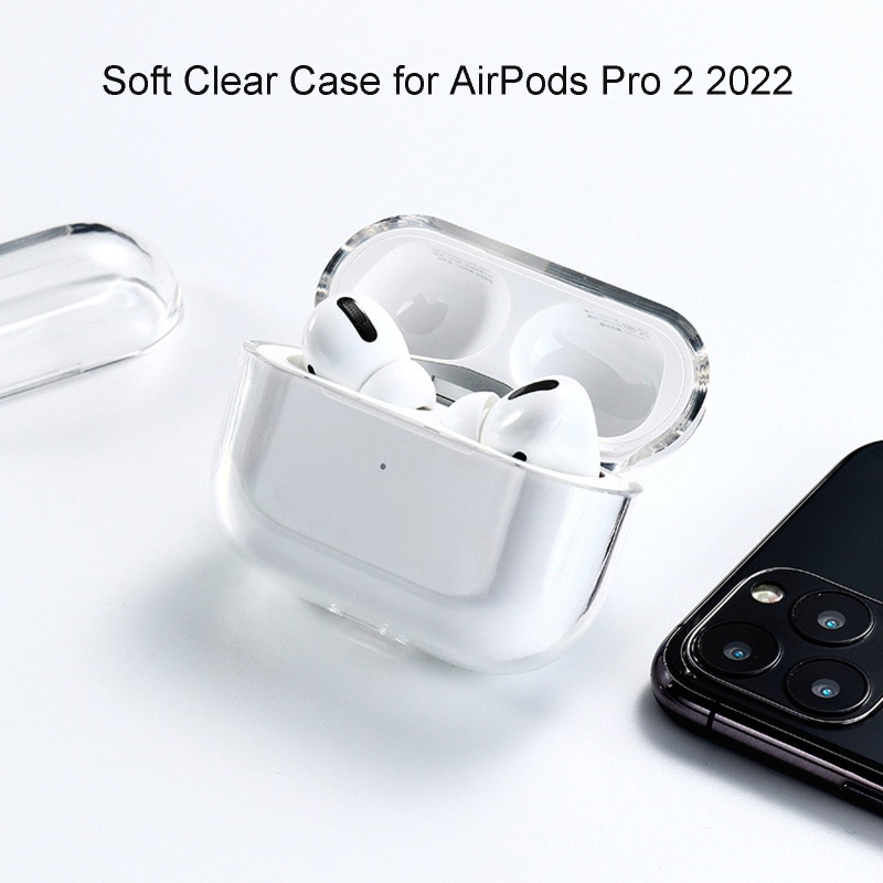 Vỏ Bảo Vệ Hộp Sạc Tai Nghe AirPods-Pro 2 2nd Bằng TPU Mềm Trong Suốt