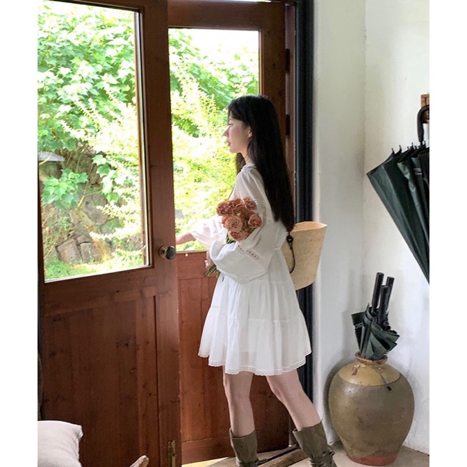 ĐẦM BABYDOLL TRẮNG REN BUỘC EO NHIỀU KIỂU