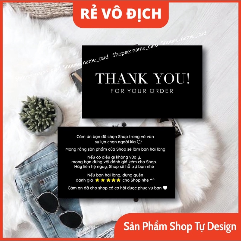 Card cảm ơn, thiệp cảm ơn khách hàng, thank you card, name card giá rẻ đẹp