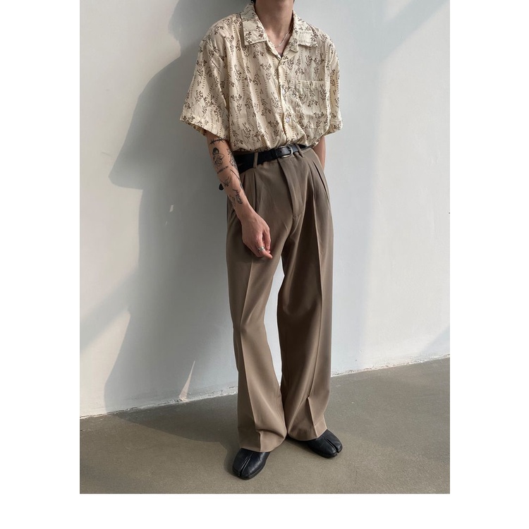 Áo Sơ Mi Tay Ngắn Họa Tiết Hoa Phong Cách Retro Thời Trang Cho Nam