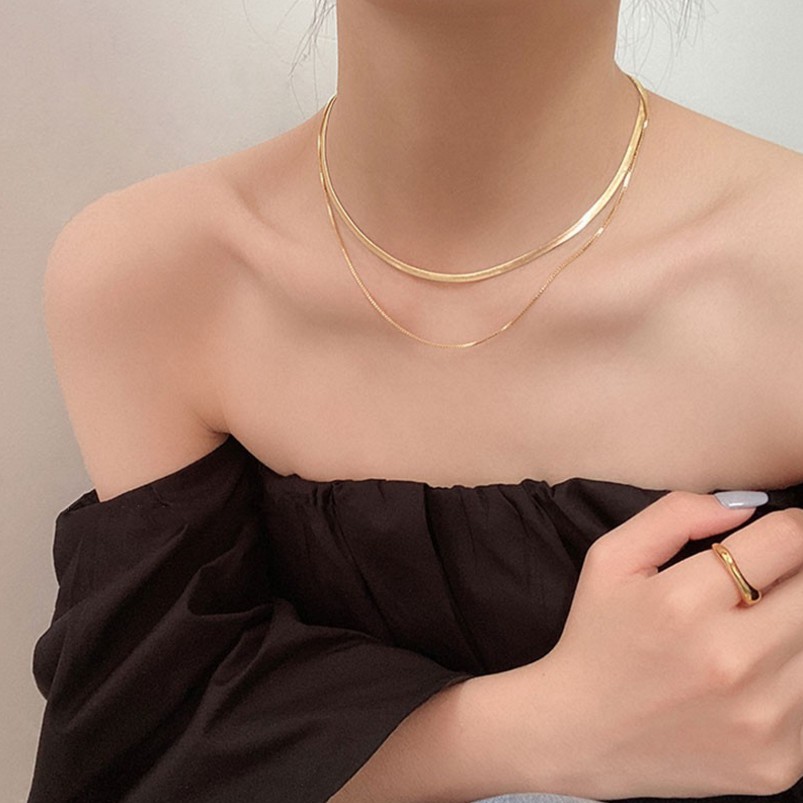Vòng cổ Hai Lớp Thời Trang Xinh Xắn Cho Nữ / Dây Chuyền