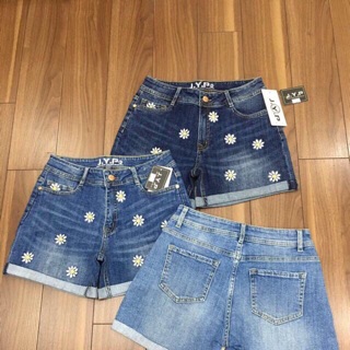 Quần short jeans nữ thêu hoa
