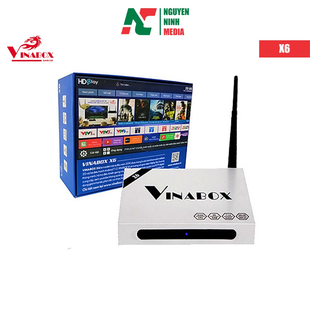 Tivi Box Vinabox X6 điều khiển bằng giọng nói, Chip lõi tứ, Ram 2GB, Model 2019