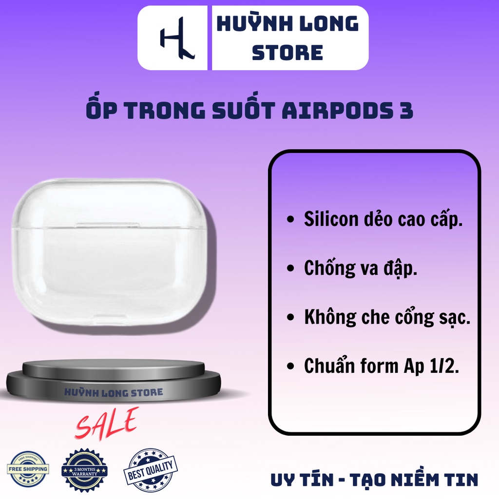 Ốp Trong Suốt Bảo Vệ Airpods 3
