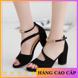 Giày cao gót nữ hở mũi gót vuông 7 cm
