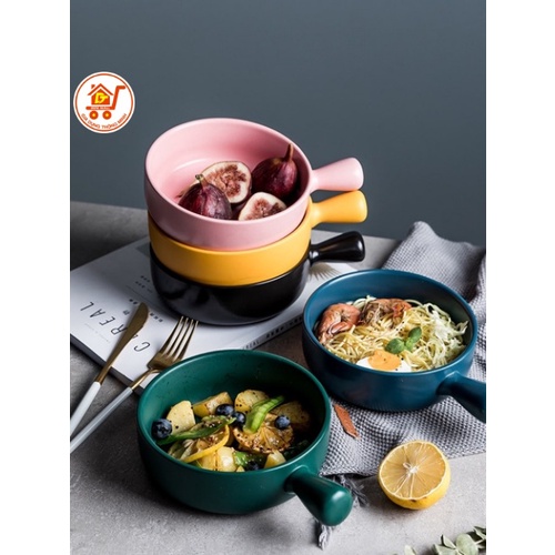 Bát sứ , chảo nướng có tay cầm phong cách Hàn Quốc 21cm 360ml