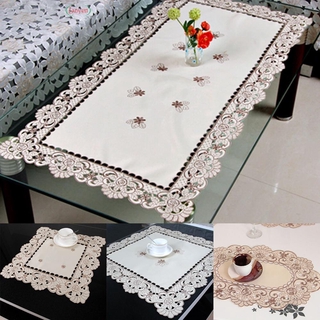 Khăn Trải Bàn Vải Satin Thêu Hoa Hình Chữ Nhật/Chữ Nhật Tiện Dụng