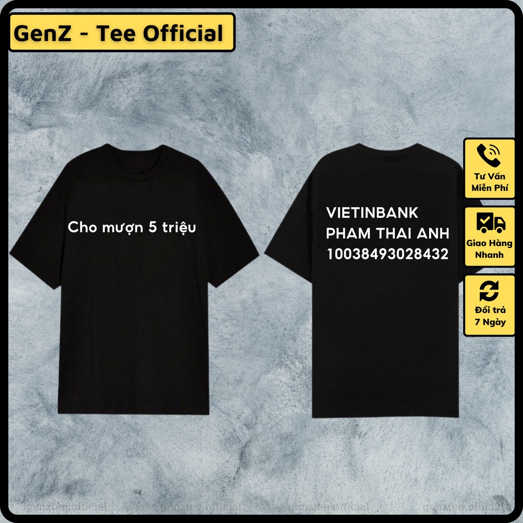 Áo thun CHO MƯỢN 5 TRIỆU  phong cách trẻ trung nam nữ đủ size mới nhất
