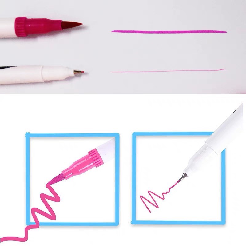Bộ 12 24 36 48 bút viết tiêu đề dual brush pen fineliner, bút calligraphy bullet journal VP09