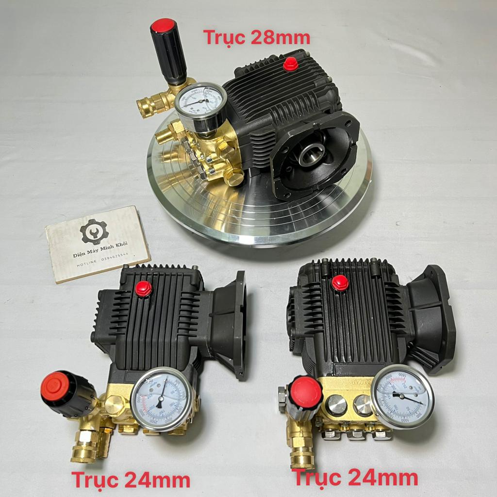 Bộ đầu bơm máy rửa xe cao áp 3kw - 7kw liền trục có chỉnh áp| Đầu bơm máy rửa xe áp lực cao| Đầu máy rửa xe liền