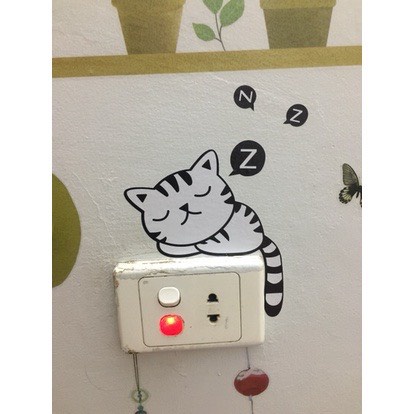 Trang trí ổ điện Decal dán tường ~13 thú trang trí công tắc hình THÚ SIÊU XINH BOBAKI chất liệu PVC-FL20