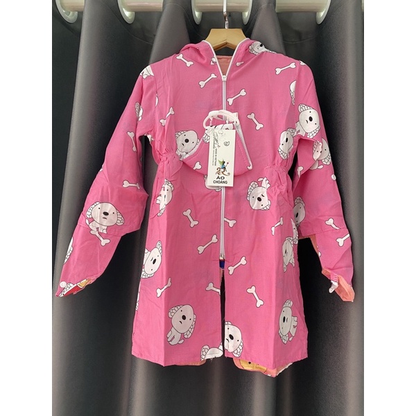 Áo khoác, áo choàng chống nắng dáng dài toàn thân cho bé vải lanh 2 lớp mềm mát cho mùa hè có size đại