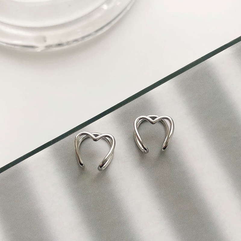 Khuyên Kẹp Vành Tai Hình Dạng Trái Tim Nhỏ Phong Cách Hàn Quốc Thời Trang Cho Nữ