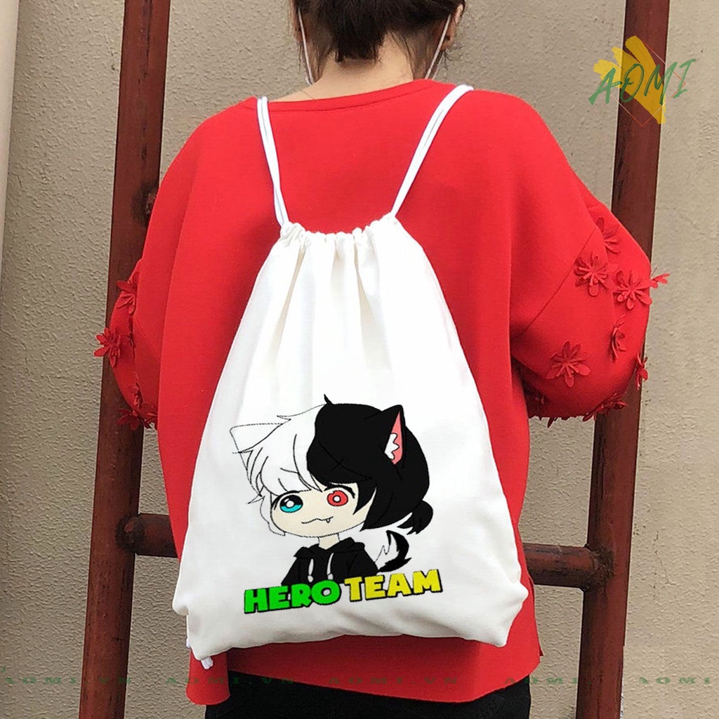 [NHIỀU MẪU] BALO TÚI VẢI ĐEO VAI TOTE CANVAS BAG CÓ KHÓA KÉO SIZE LỚN 33x38cm AOMIVN FORM TRÒN NÚT BẤM ĐỰNG BÚT HỌC SINH