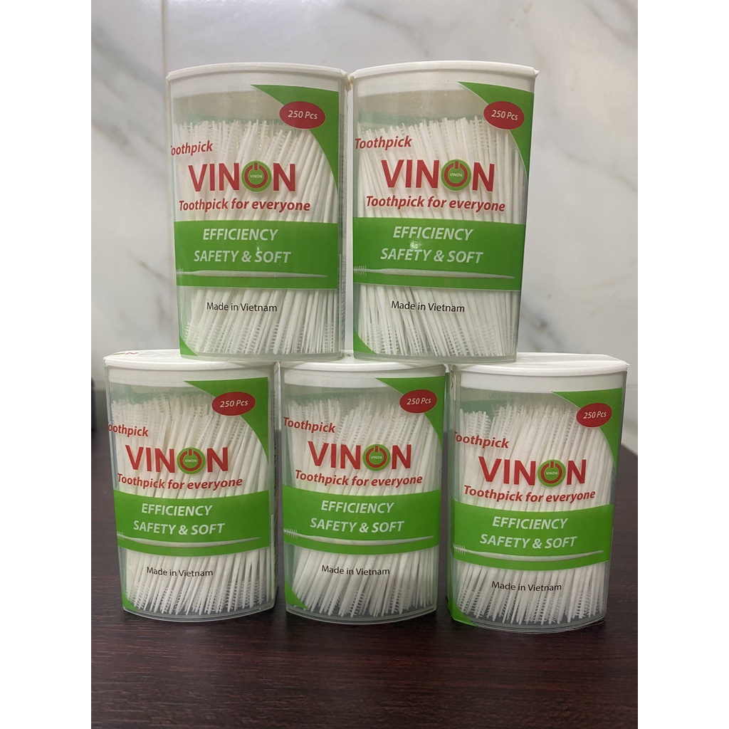 Tăm vinon (Combo 5 hộp x hộp 250 tăm) Siêu phẩm chính hãng SA005