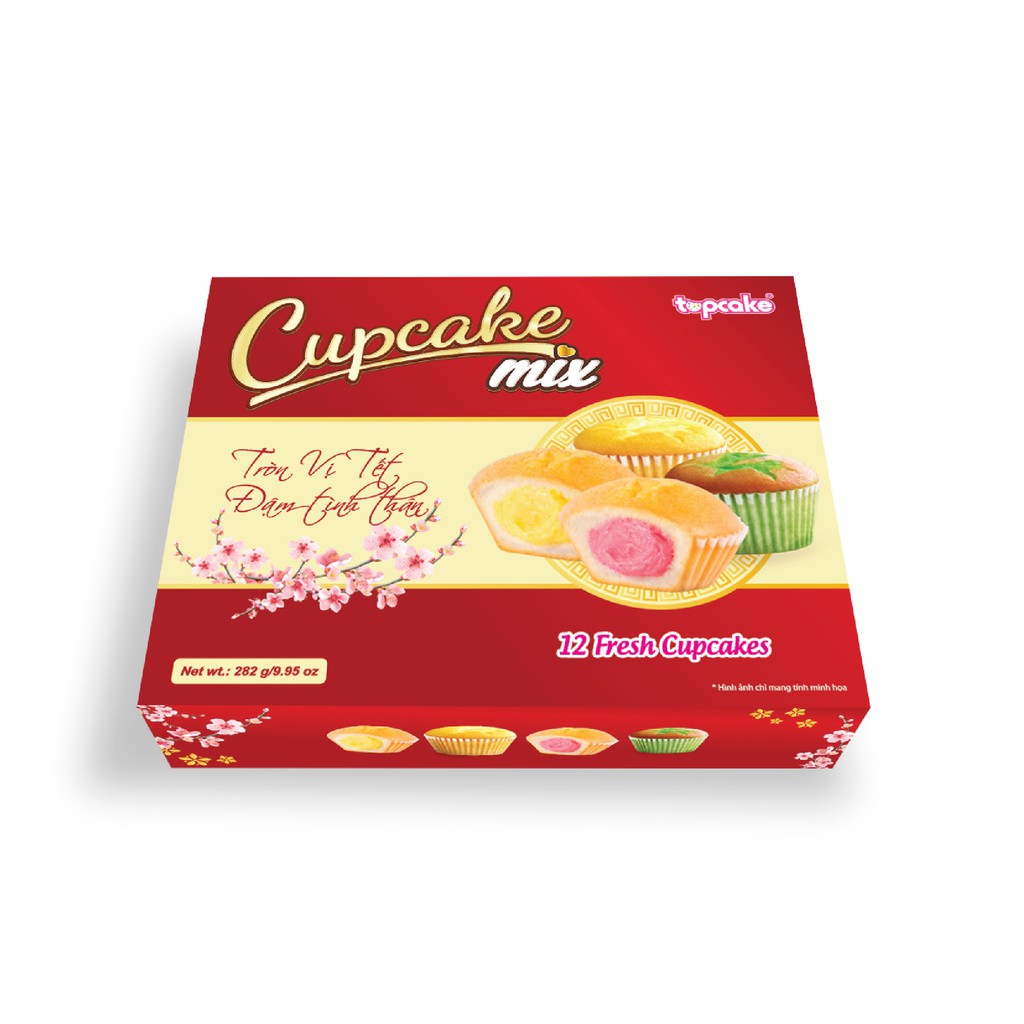 Bánh TOPCAKE Cupcake - Hỗn hợp mix (Hộp 360g)