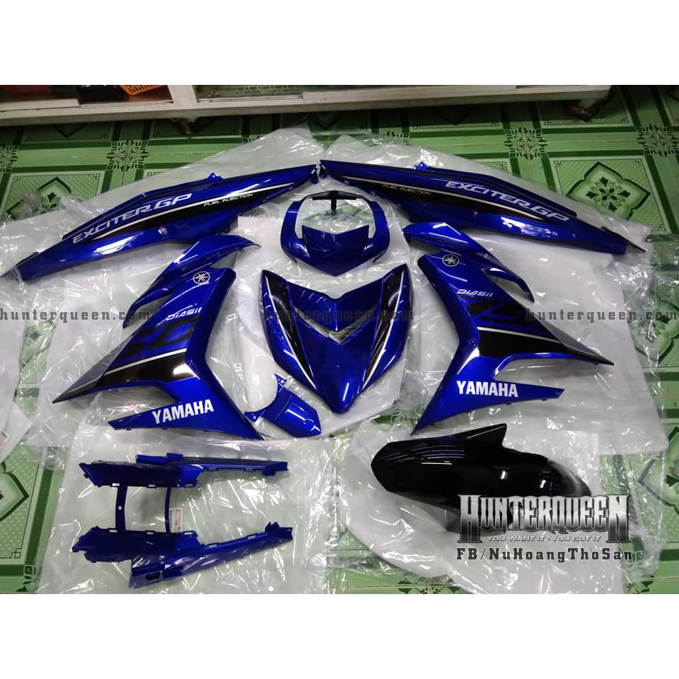 Tem rời Exciter 150. Chất liệu candy, xe xanh GP. Thay đổi màu sắc và chi tiết theo yêu cầu. Sắc nét, bền màu