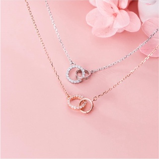 Dây chuyền bạc 925 mặt tròn lồng chéo nhau